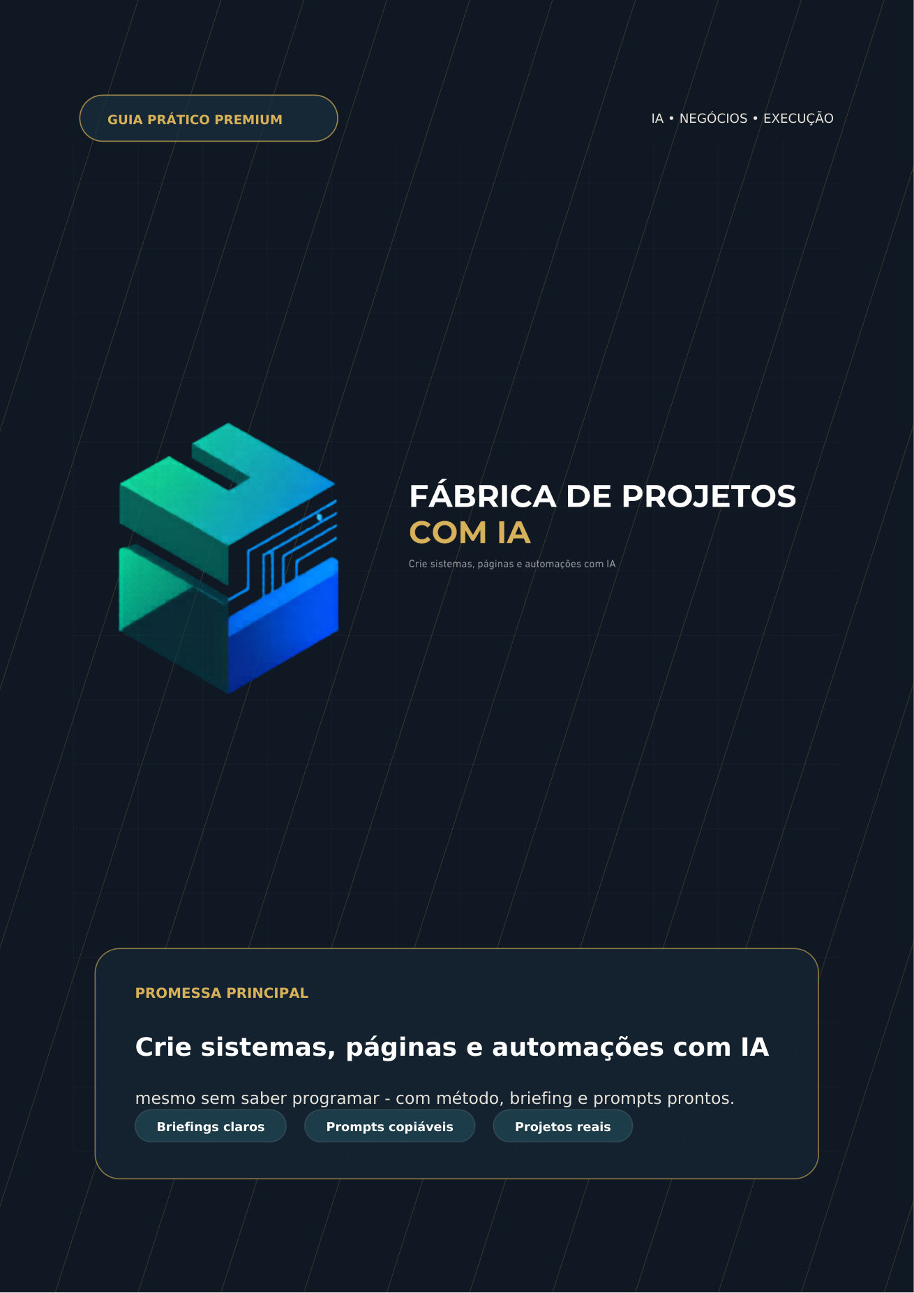 Capa do guia Fábrica de Projetos com IA